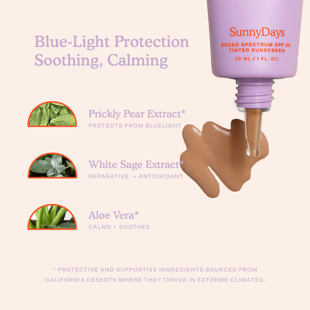 Tower 28 SunnyDays Aloe Vera and Prickly Pear ingredients for skin comfort