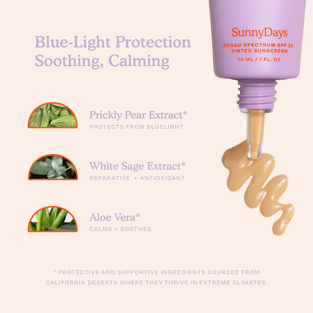 Tower 28 SunnyDays featuring prickly pear extract for blue light defense