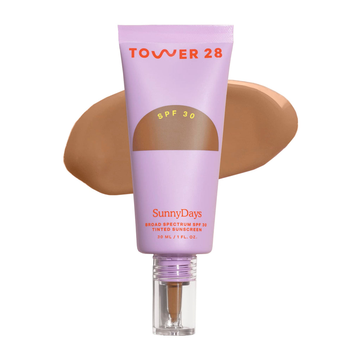 Tower 28 SunnyDays SPF 30 bottle shows a natural, skin-like finish.