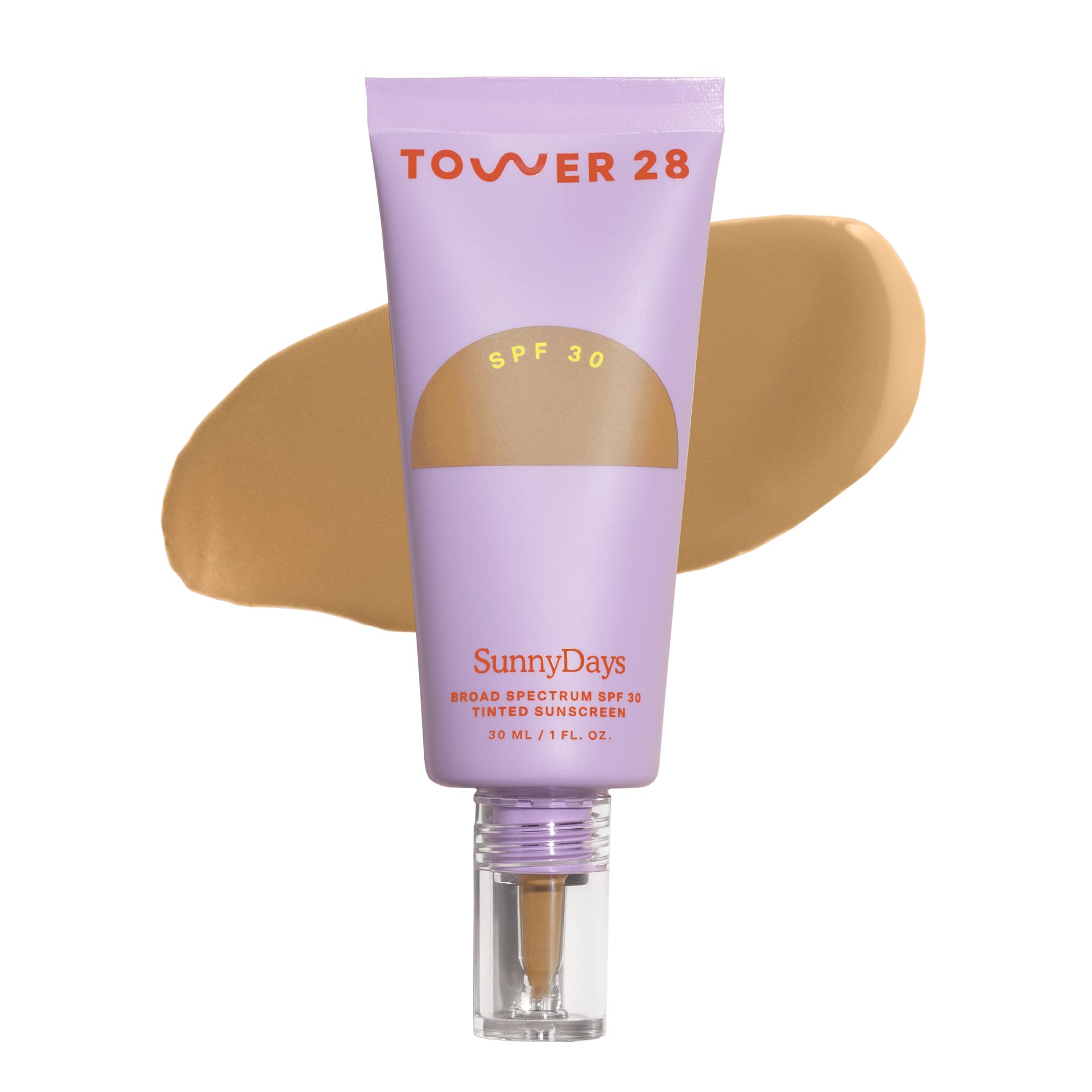 Tower 28 SunnyDays SPF 30 tinted moisturizer bottle for natural, breathable skin.
