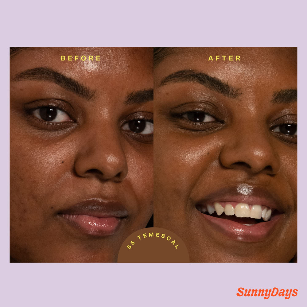 Tower 28 SunnyDays swatch demonstrating luminous buildable coverage for natural finish