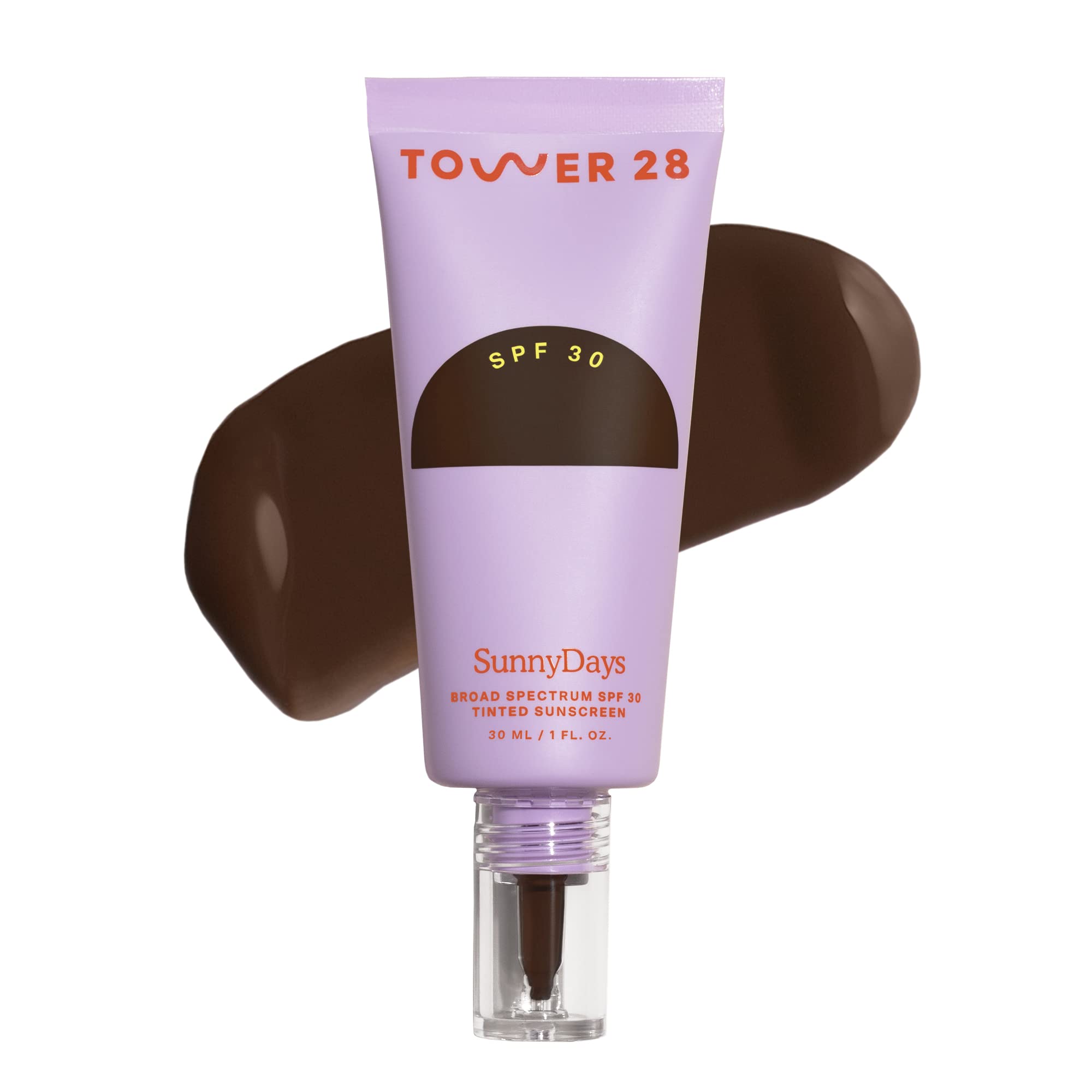 Tower 28 SunnyDays SPF 30 bottle Topanga-65 shows rich red undertones for warm skin.