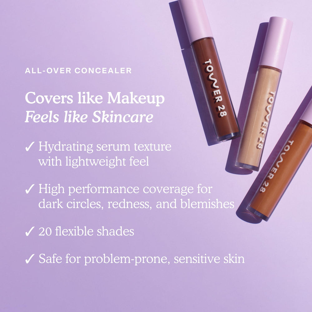 Tower 28 Swipe Serum Concealer applicator tip for precise placement.