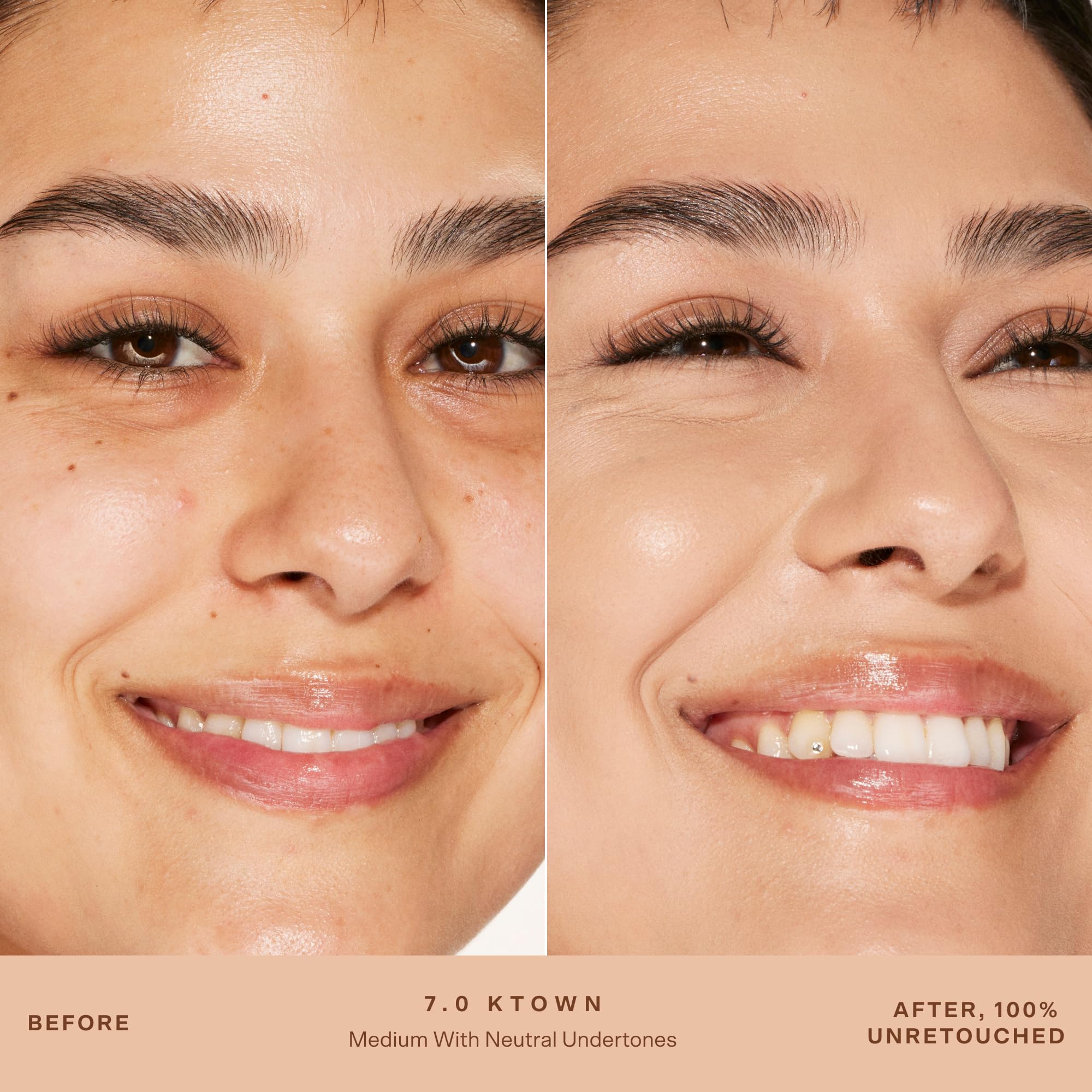 Swatches of Tower 28 Swipe Serum Concealer showing medium-buildable coverage.