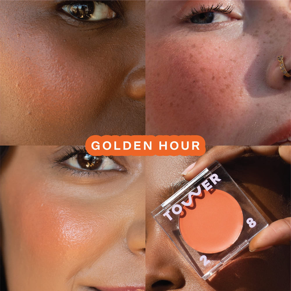 Tower 28 BeachPlease Cream Blush swatch on hand shows buildable color.