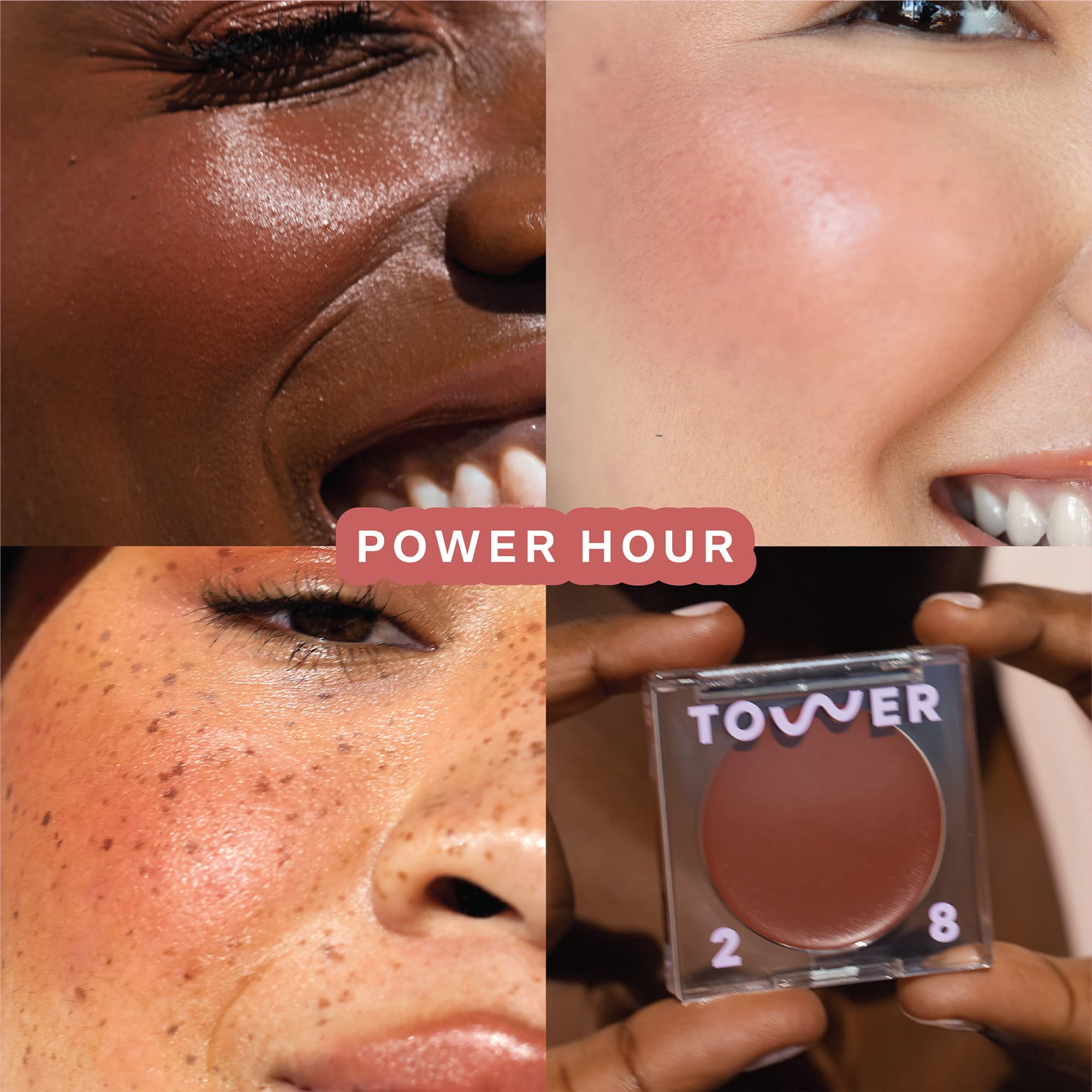 Tower 28 BeachPlease lip tint swatch shows a luminous second-skin finish.