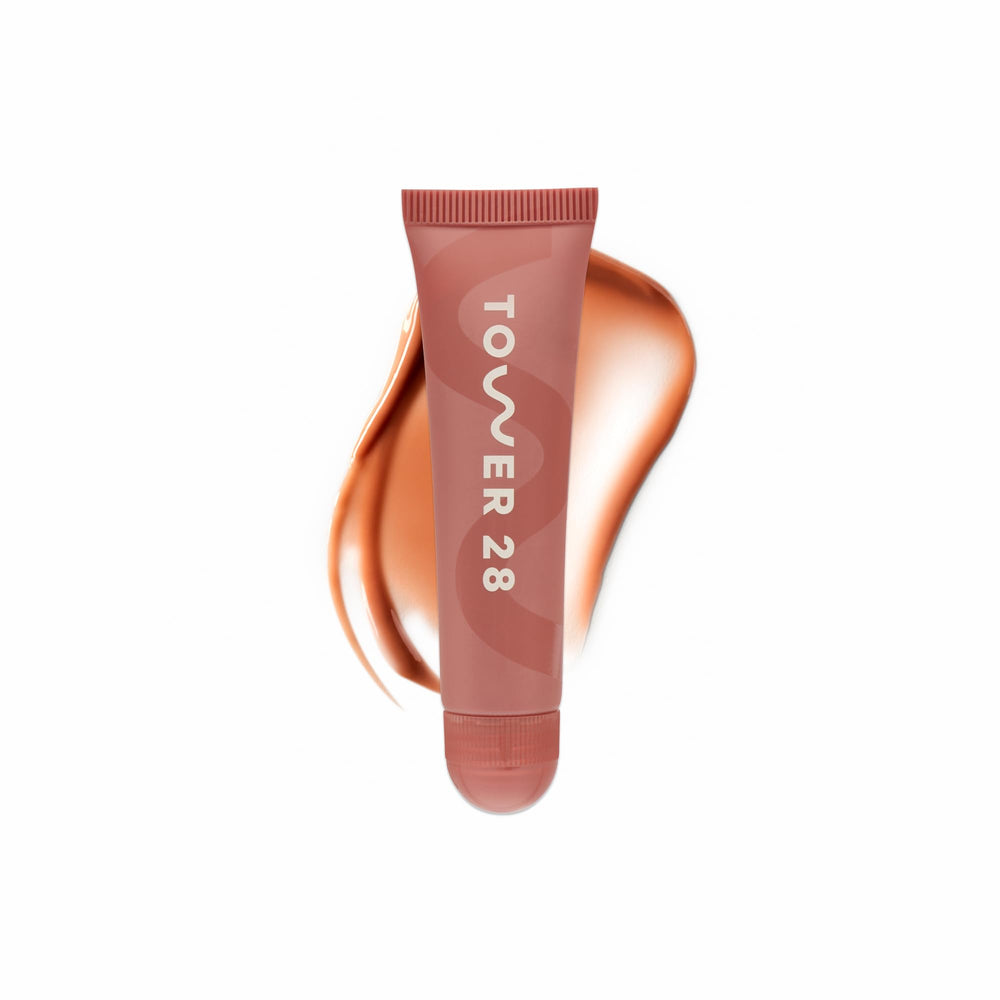 Tower 28 LipSoftie Dulce de Leche lip balm with sheer tint for hydrated lips