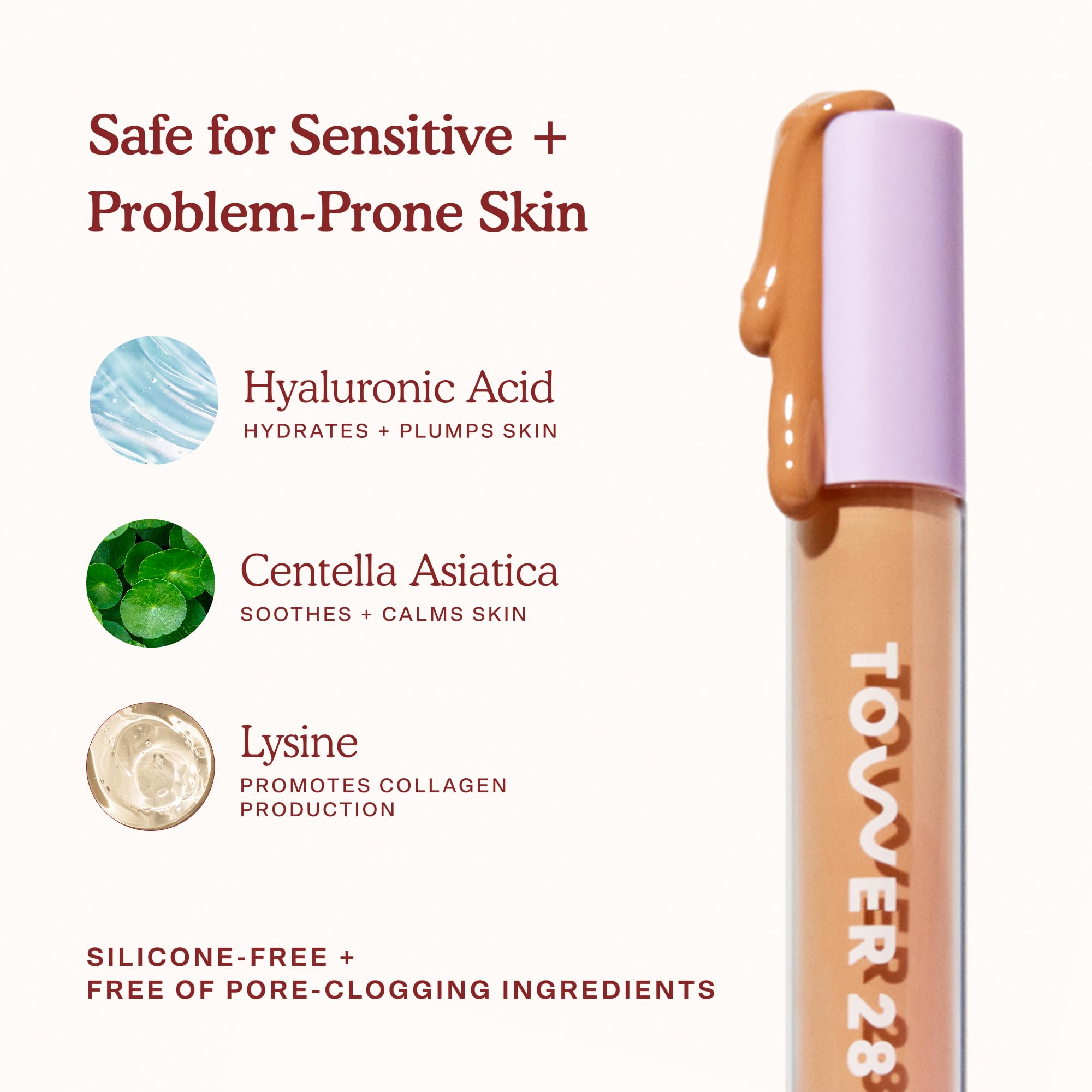 Tower 28 Swipe Serum Concealer applied on side of face for even tone