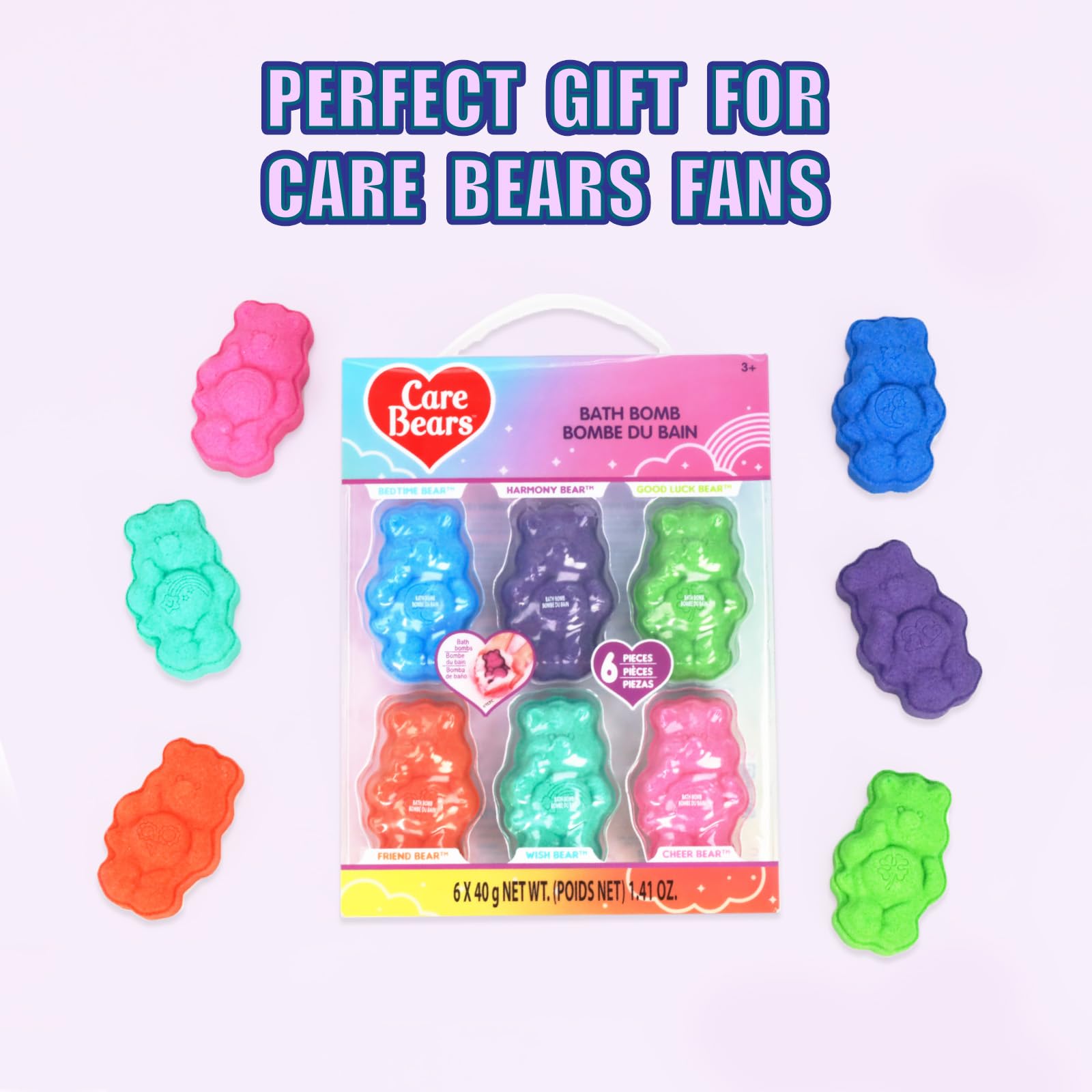 Townley Girl Care Bears bath bomb Share Bear unleashes cheerful colors in bath