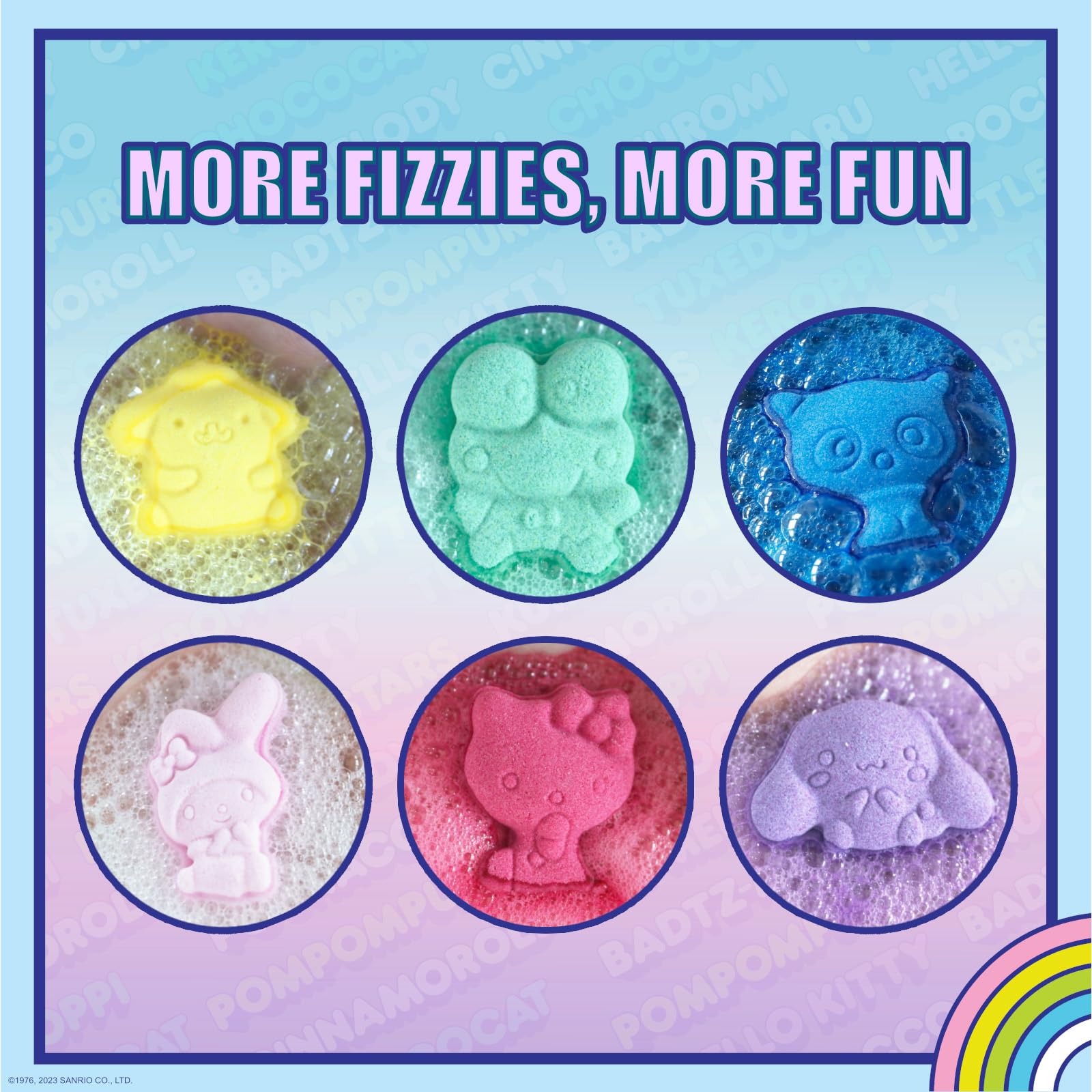 Townley Girl Cinnamoroll bath bomb mold creates cheerful colors.