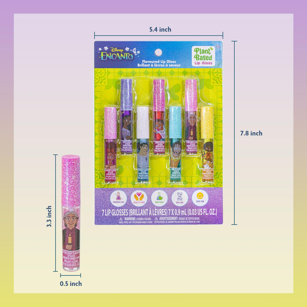 Encanto-themed cap accents on Townley Girl gloss tubes add playful flair.