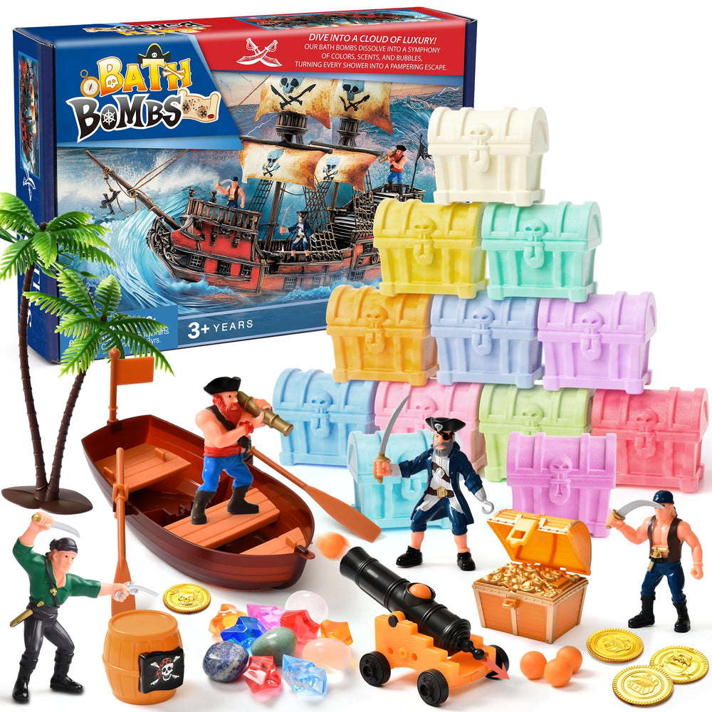 Toylink treasure chest bath bomb shows hidden dive gems for imaginative play