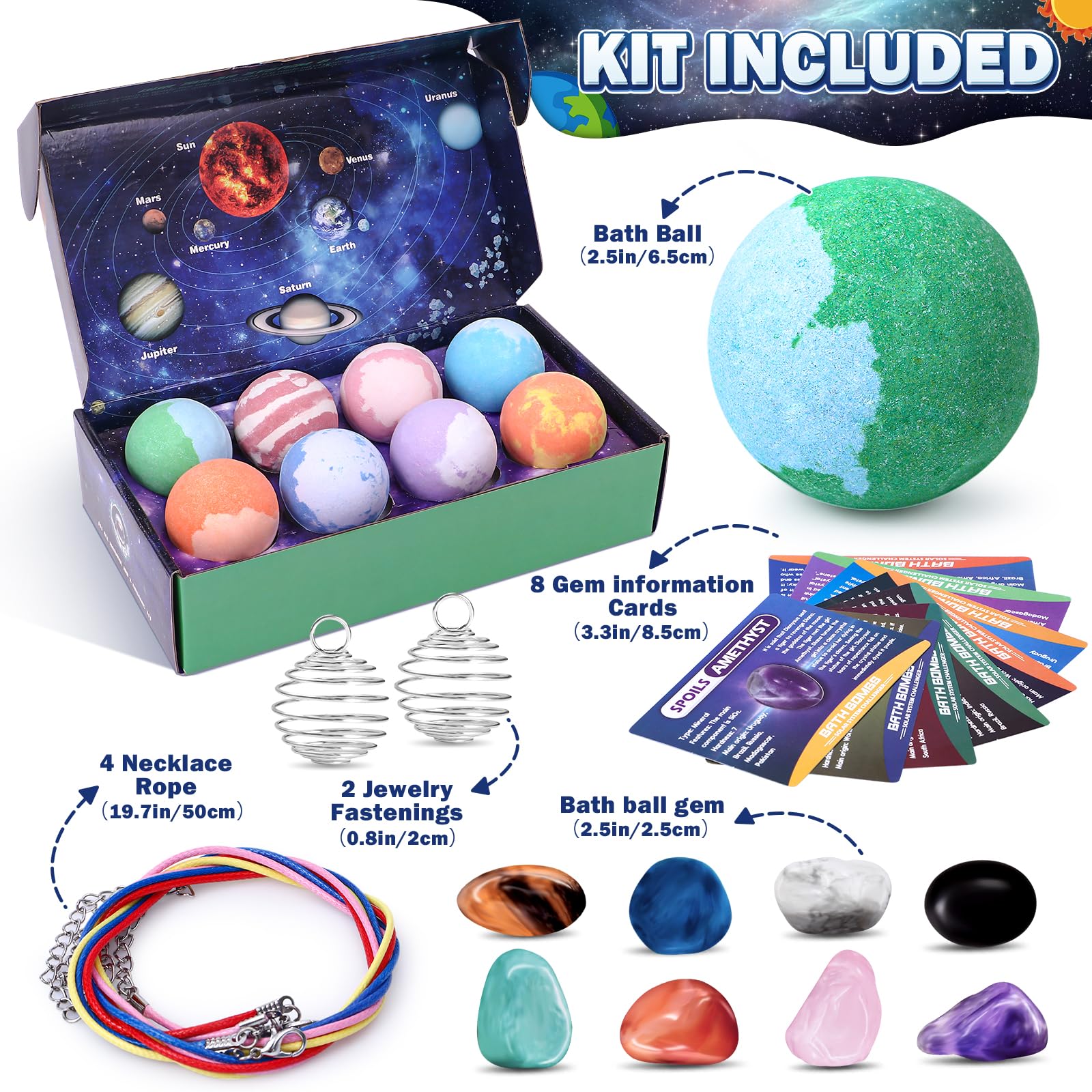 Toylink Galaxy Bath Bombs planet color bombs delight kids during bath