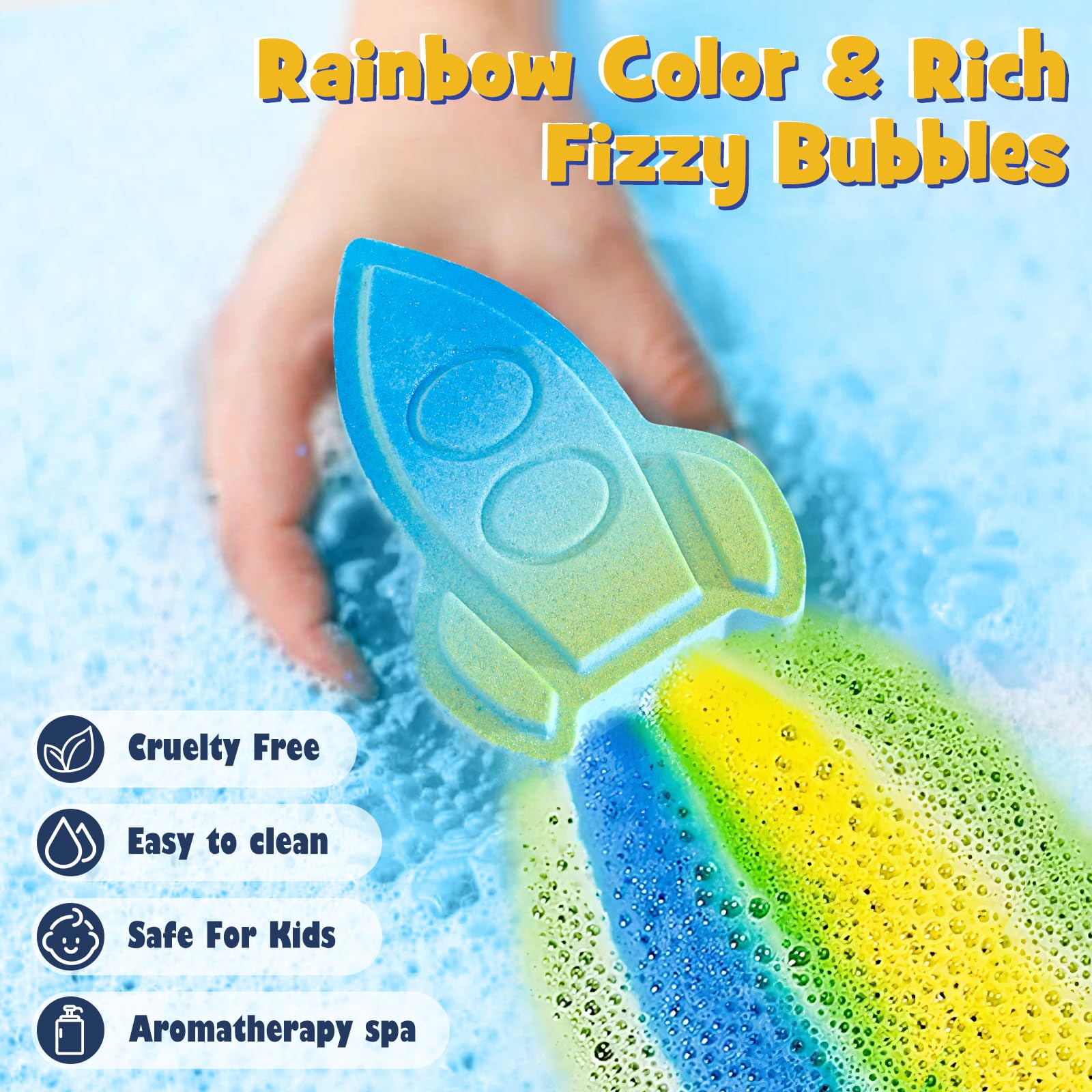 Toylink Space Bath Bombs dissolve and fizz, coloring water