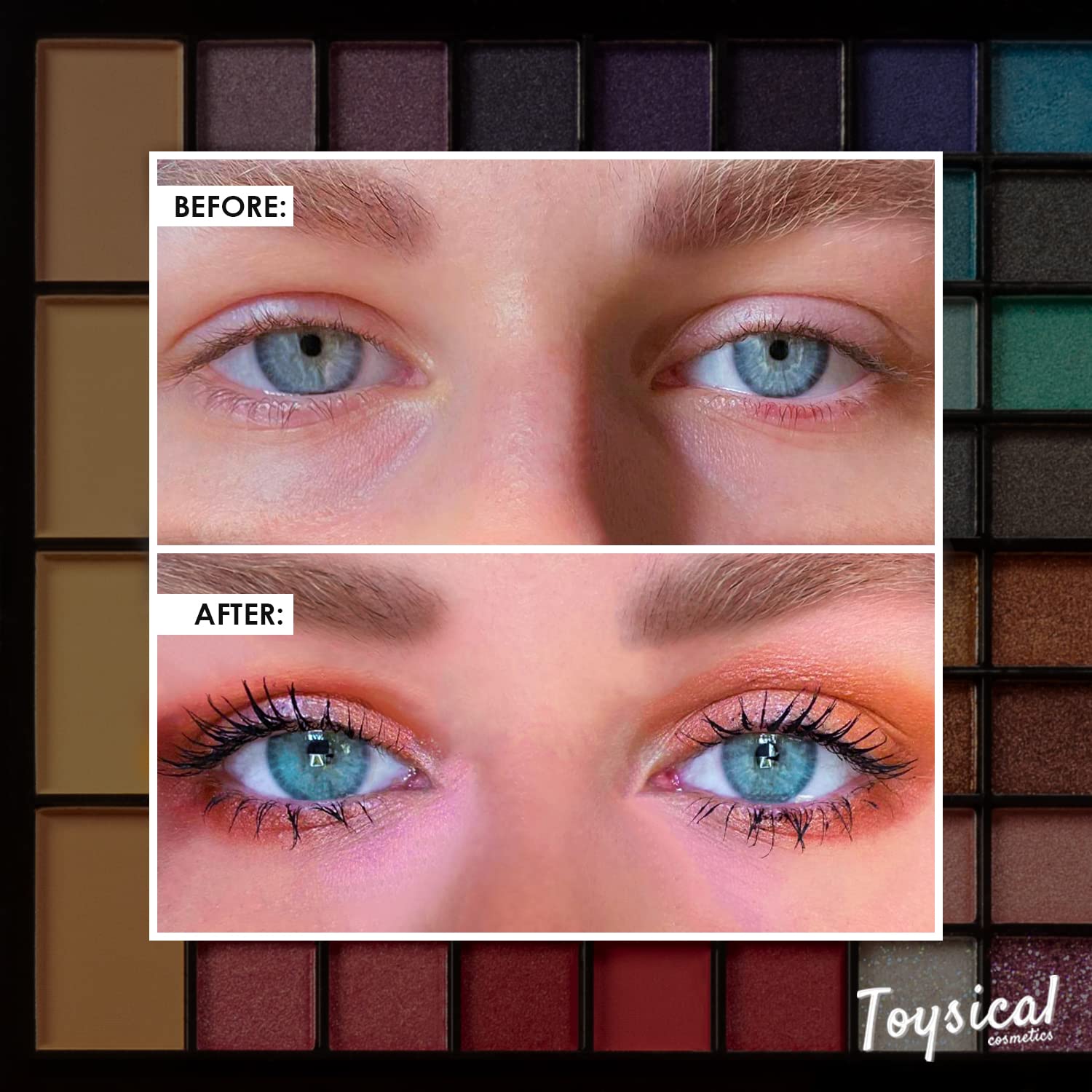 Toysical 88 color matte and glitter shadows offer versatile looks.