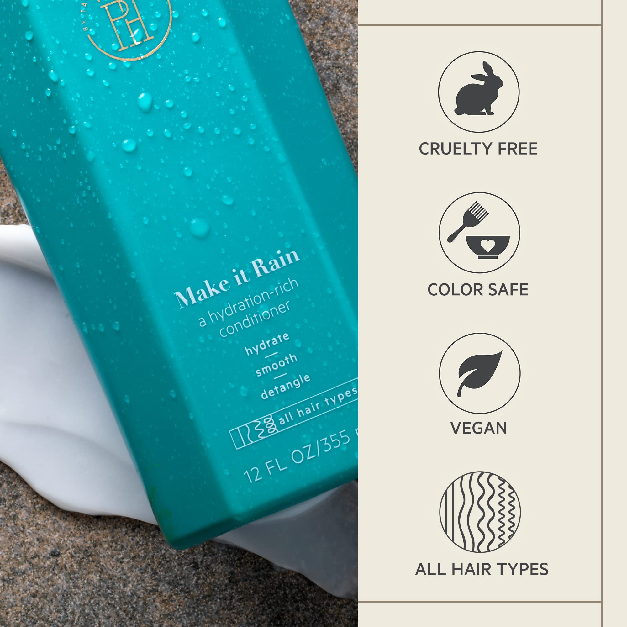 TPH by Taraji Make It Rain Hydrating Conditioner label shows nourishing formula