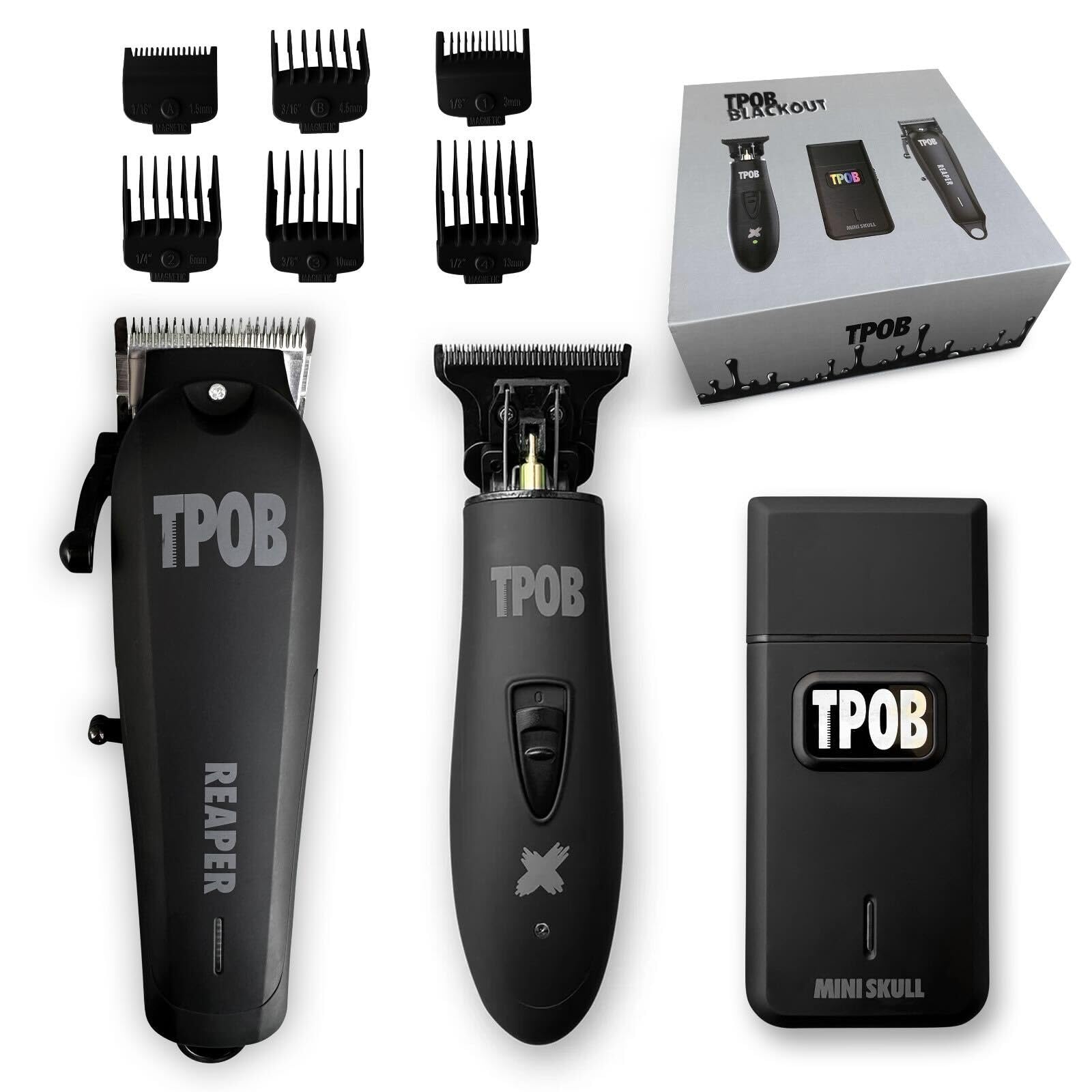 TPOB Slime 2 black clipper front view with ergonomic grip for comfort