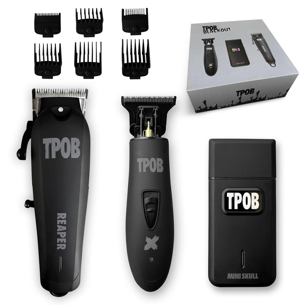 TPOB Slime 2 black clipper front view with ergonomic grip for comfort