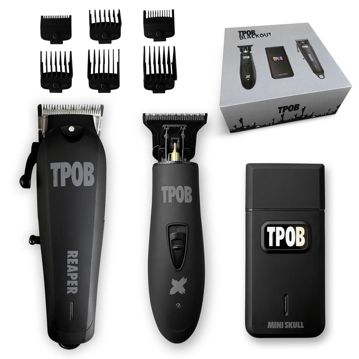 TPOB Slime 2 black clipper front view with ergonomic grip for comfort