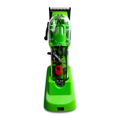 TPOB Slime 2 clippers with matte green case for portable styling.