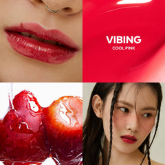 TPSY Juicy Lip Plumper swatches—buildable shades from sheer to bold