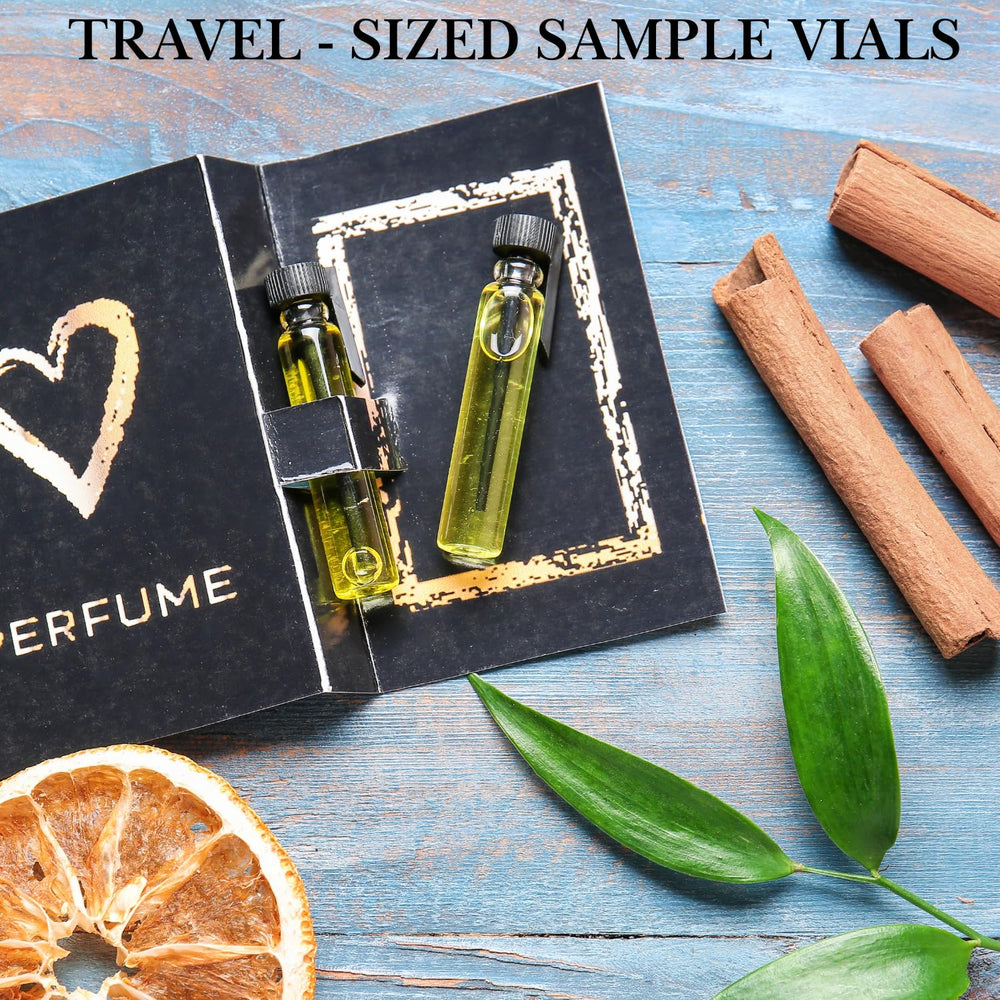 Tradeberry men’s cologne sampler 12-pack label view highlighting branding detail for decisions.