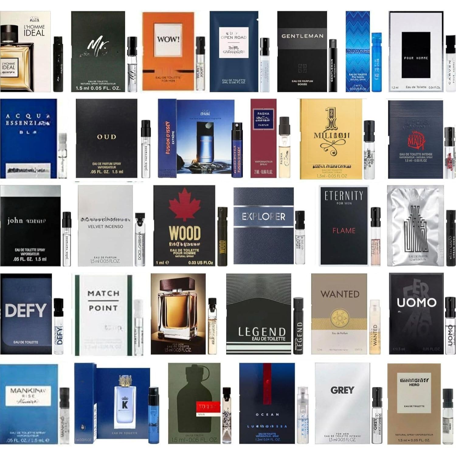 Tradeberry 8-pack sampler front view showing travel-friendly designer fragrance testing