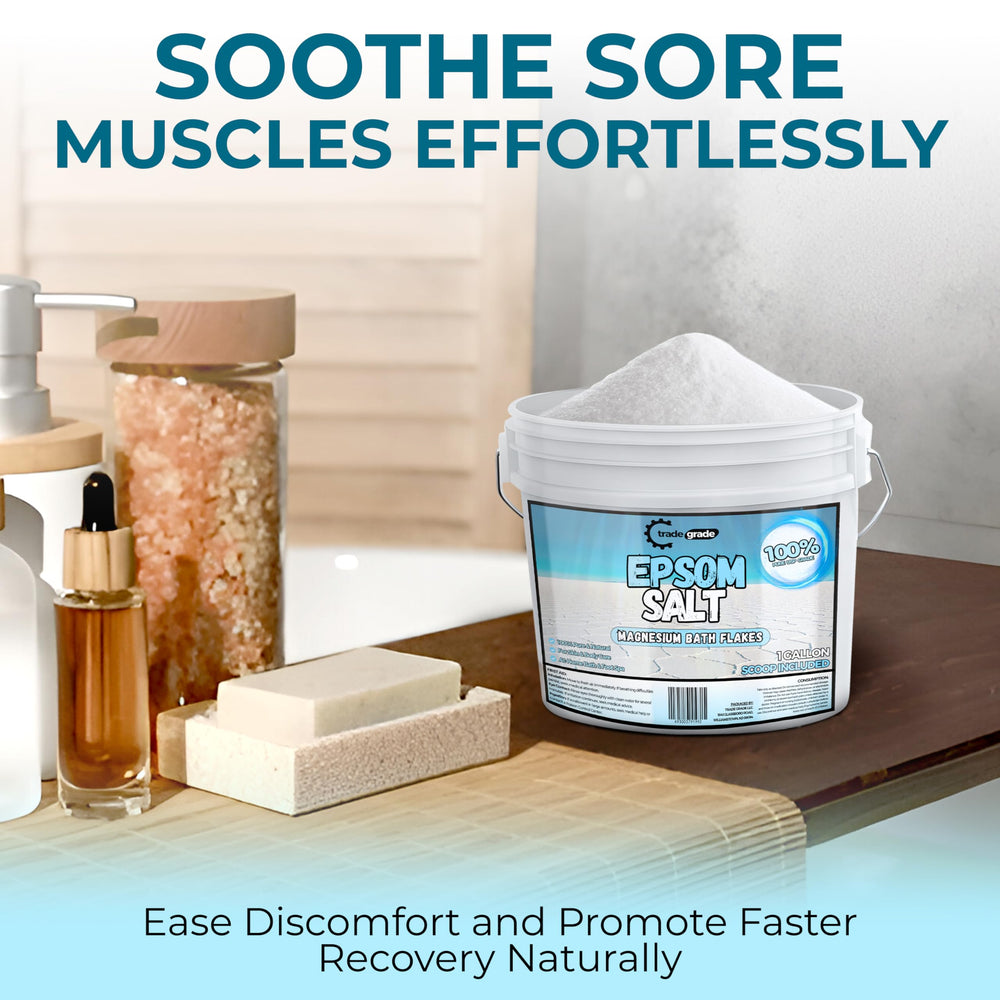 TradeGrade Epsom Salt DIY beauty project using magnesium sulfate crystals.