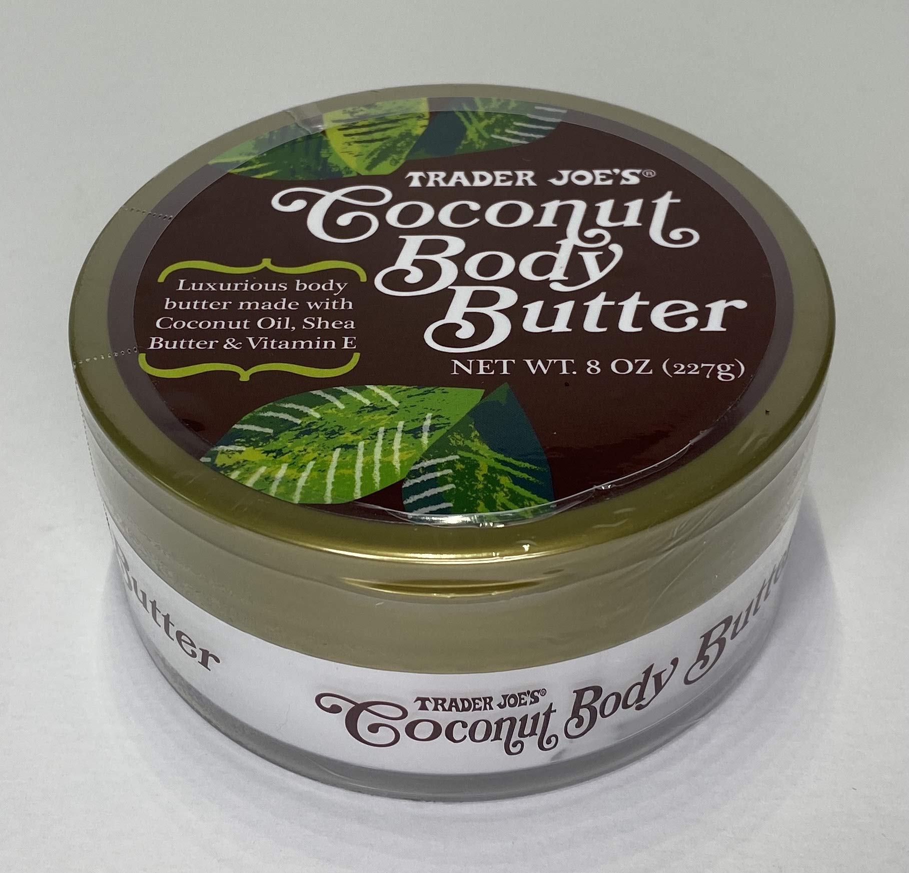 Ingredients close-up featuring coconut oil in Trader Joe's Coconut Body Butter.