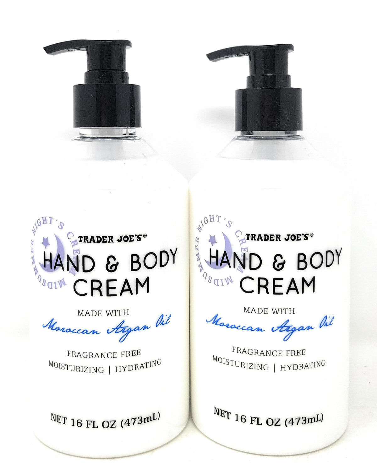 Trader Joe's Midsummer Nights Cream bottle with argan oil for deep hydration.