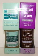 Trader Joe’s Nourish Hyaluronic Moisture Serum bottle two-pack for hydration