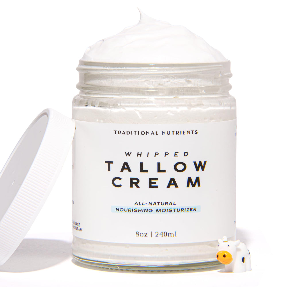 Traditional Nutrients whipped tallow skin cream jar, fragrance-free hydration for face and body