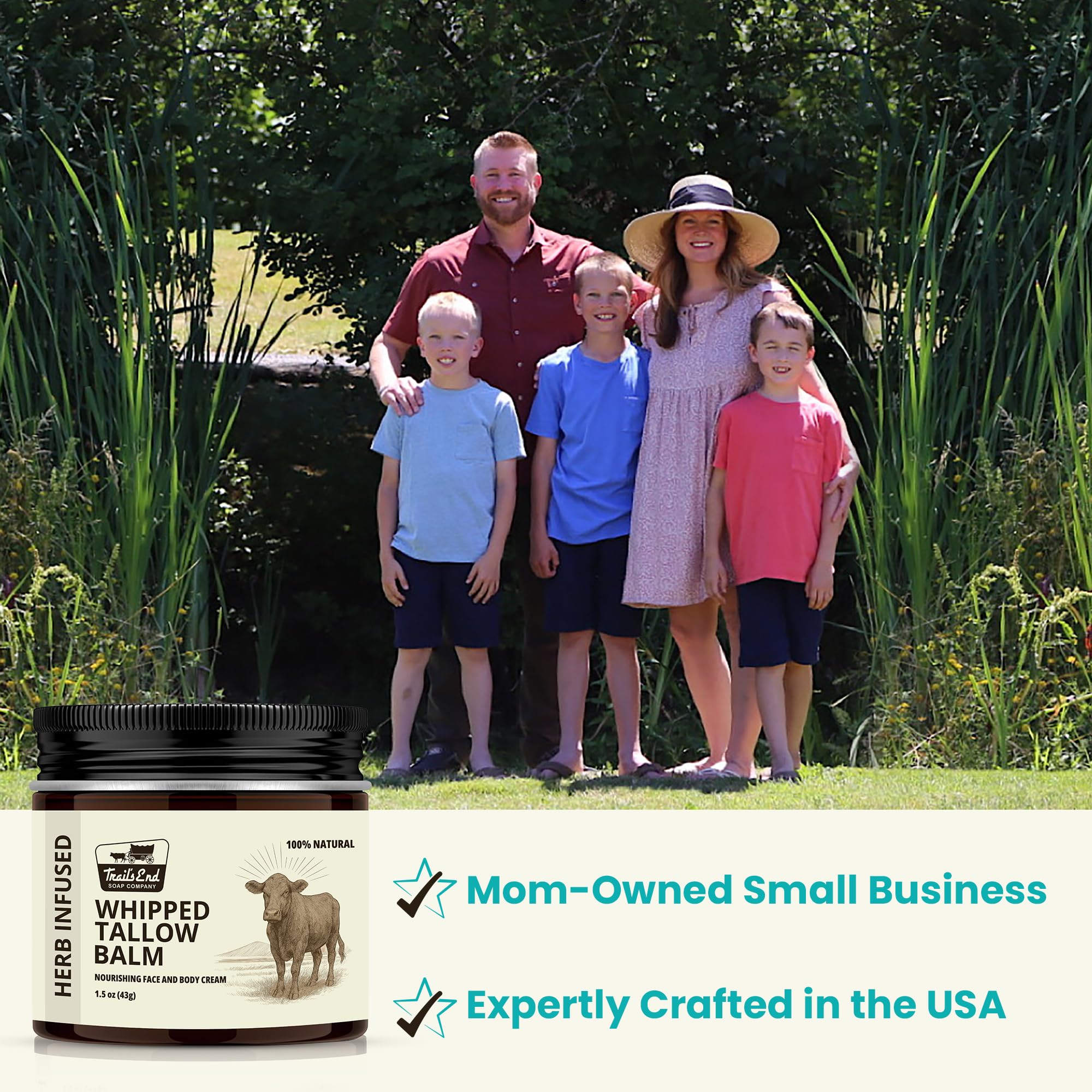 Trail's End unscented balm ideal for baby skin and sensitive use
