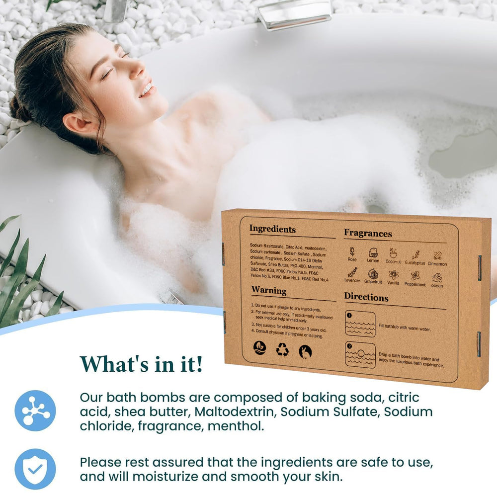 TranquilBliss Rose scent bath bomb offers a calming floral bath ritual.