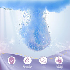 TranquilBliss Coconut bath bomb provides creamy moisture for silky skin after soak.