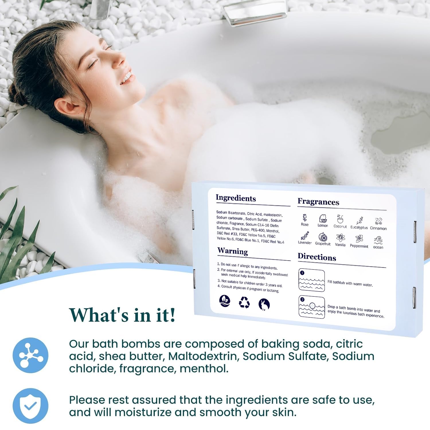 TranquilBliss Eucalyptus bath bomb for a revitalizing, spa-like experience.