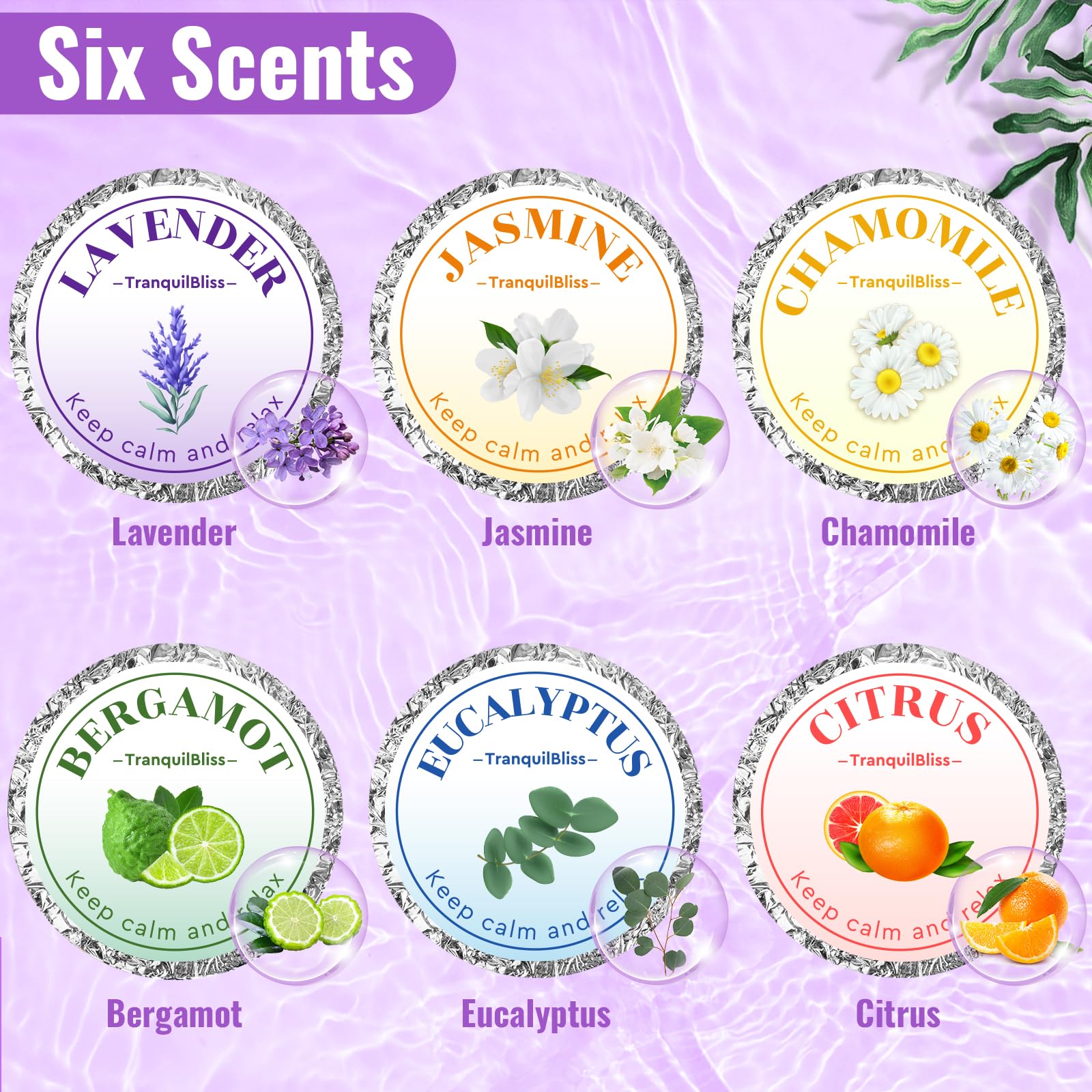 TranquilBliss bergamot shower steamer—uplifting aroma to refresh your shower.