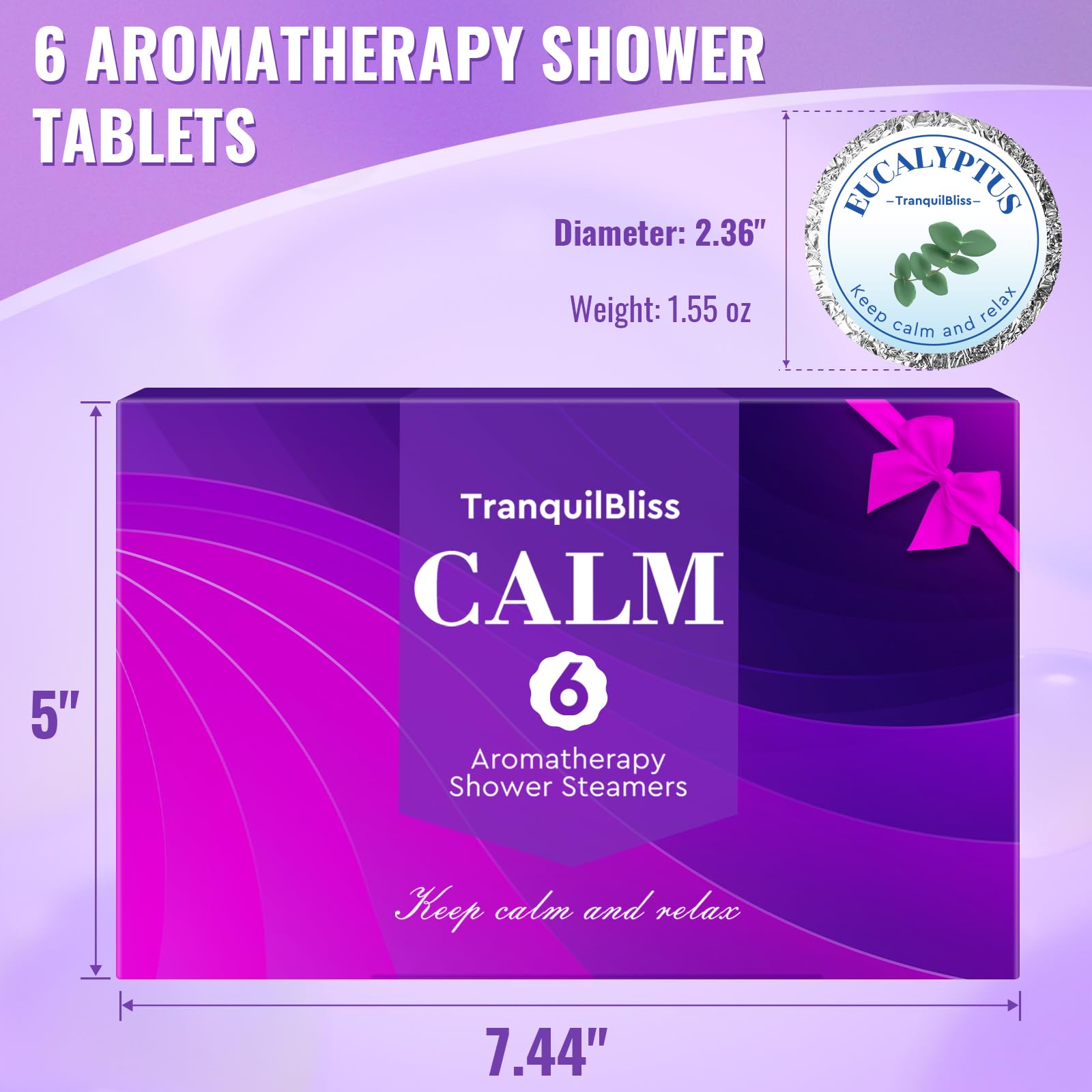 TranquilBliss chamomile shower steamer—soothing scent to unwind after a long day.