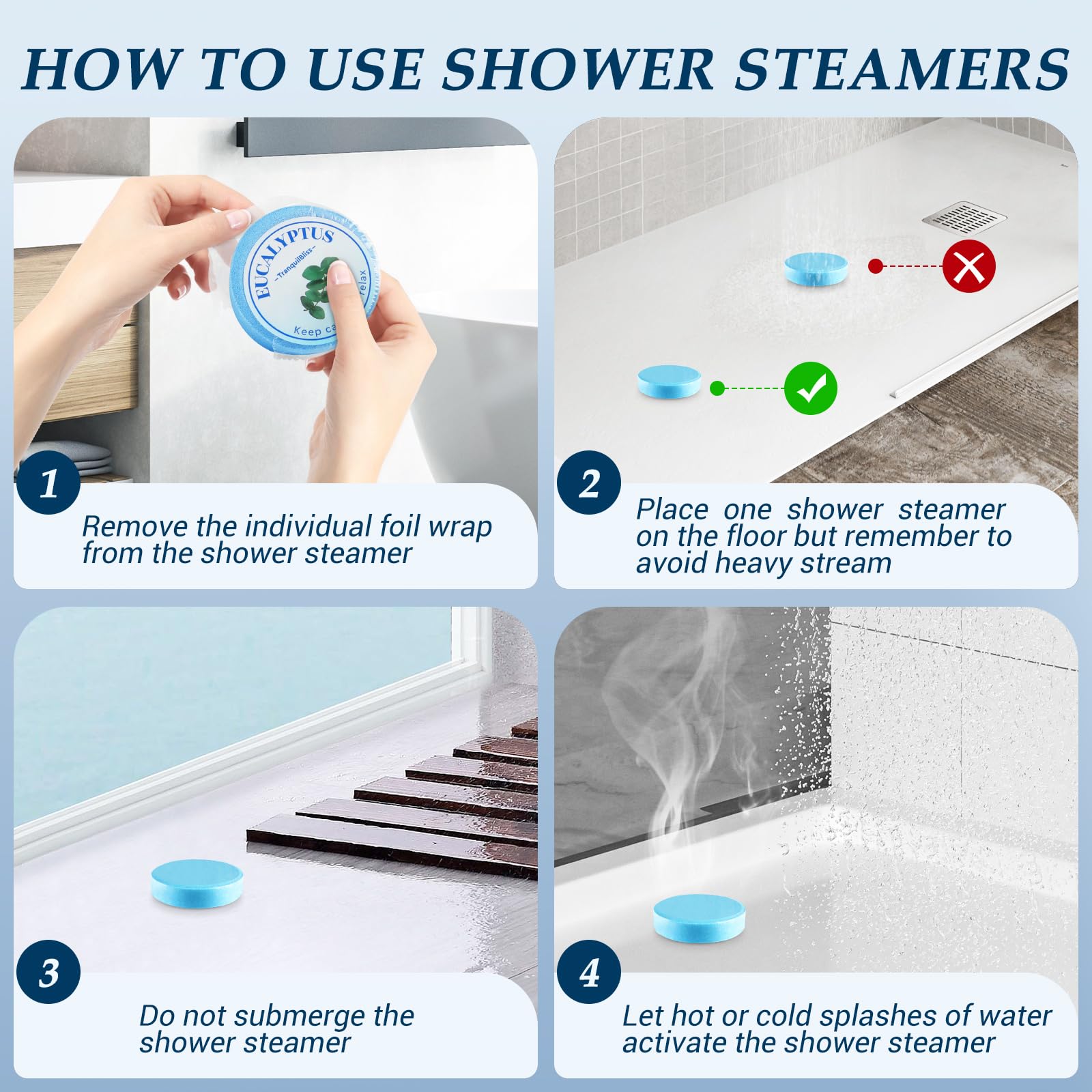 TranquilBliss eucalyptus steamer refreshing the bathroom with a clean scent