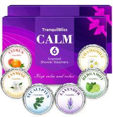 TranquilBliss lavender shower steamer—calming scent for a relaxing shower.