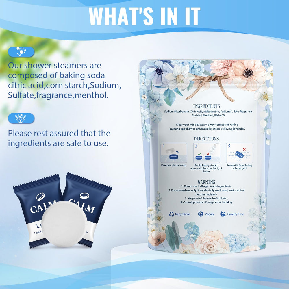 TranquilBliss steamer in shower demonstrates easy dissolution and continuous aroma.