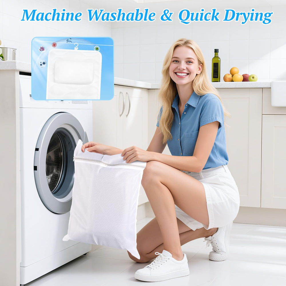 TranquilRelax bath pillow with drying hook for quick storage after use