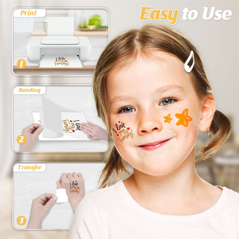 TransOurDream TOD tattoo paper supports inkjet and laser printers for versatile printing.