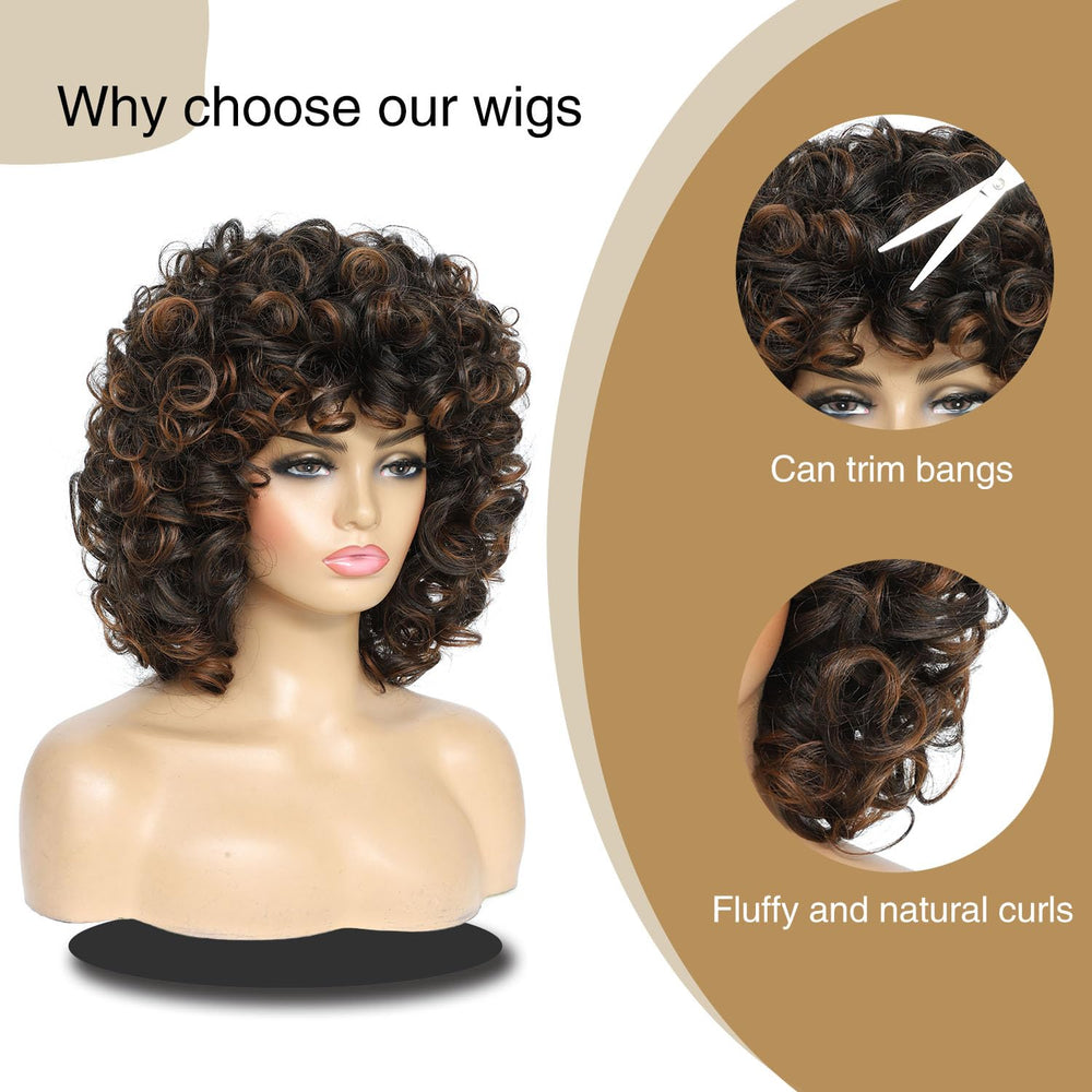 Traqur Curly Wig Afro-textured curls close-up with natural shine