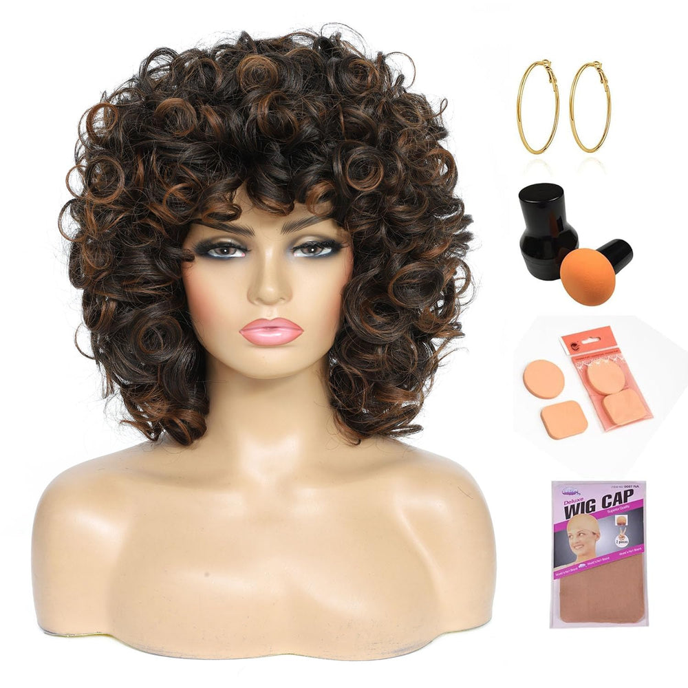 Traqur Curly Wig short loose curls front view for easy styling