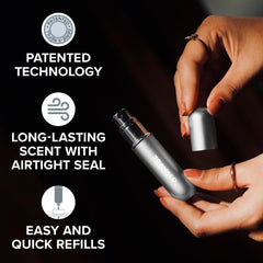 Airtight inner vial on Travalo Classic HD for fragrance safety during travel.