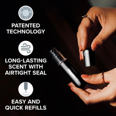 Travalo Classic HD leak-proof design keeps perfume safe in bags during travel