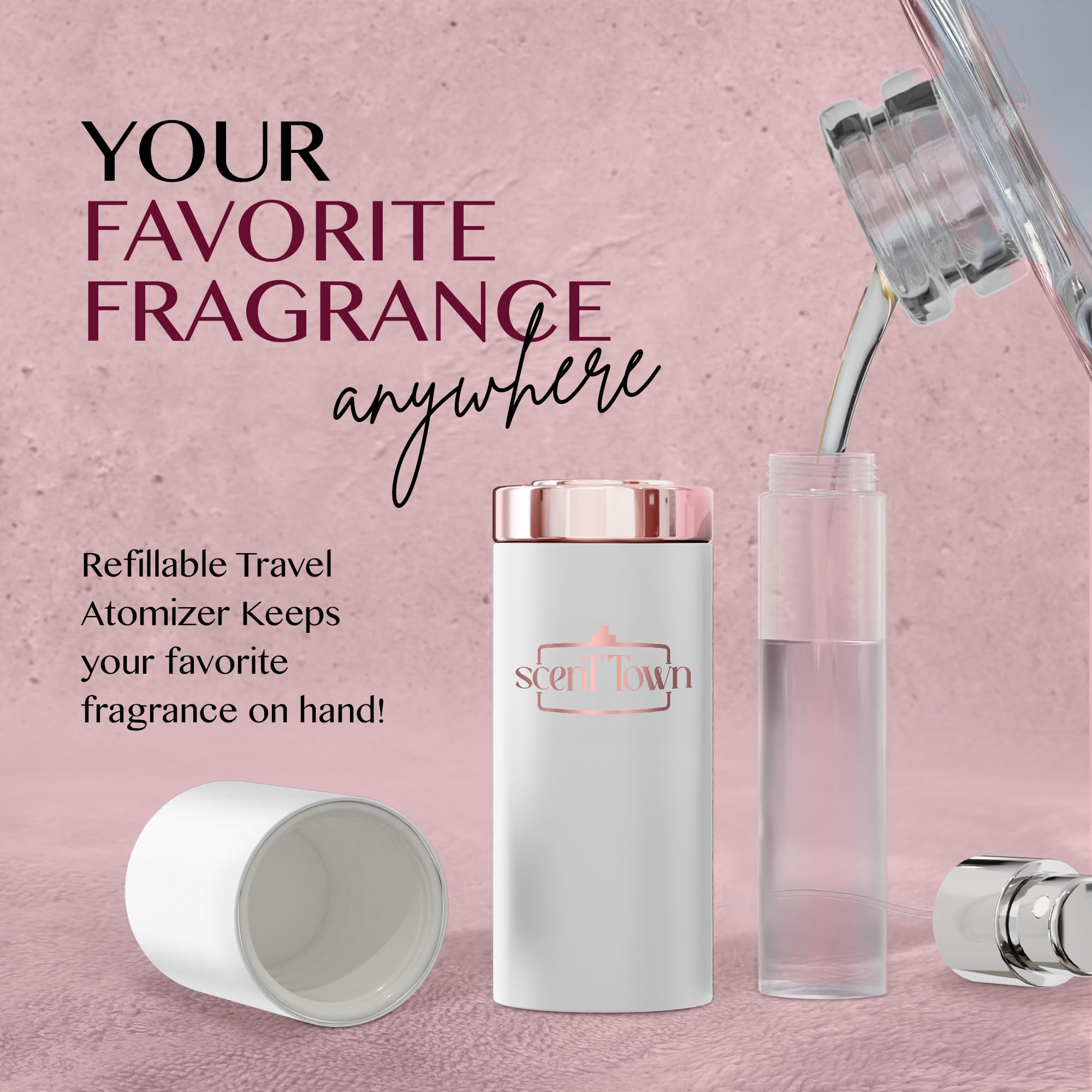 Travel-dopp kit compact with mini perfume vials