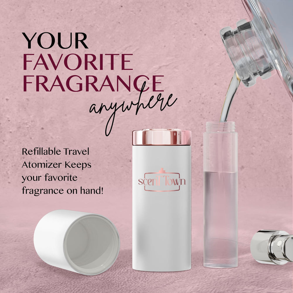 Travel-dopp kit compact with mini perfume vials
