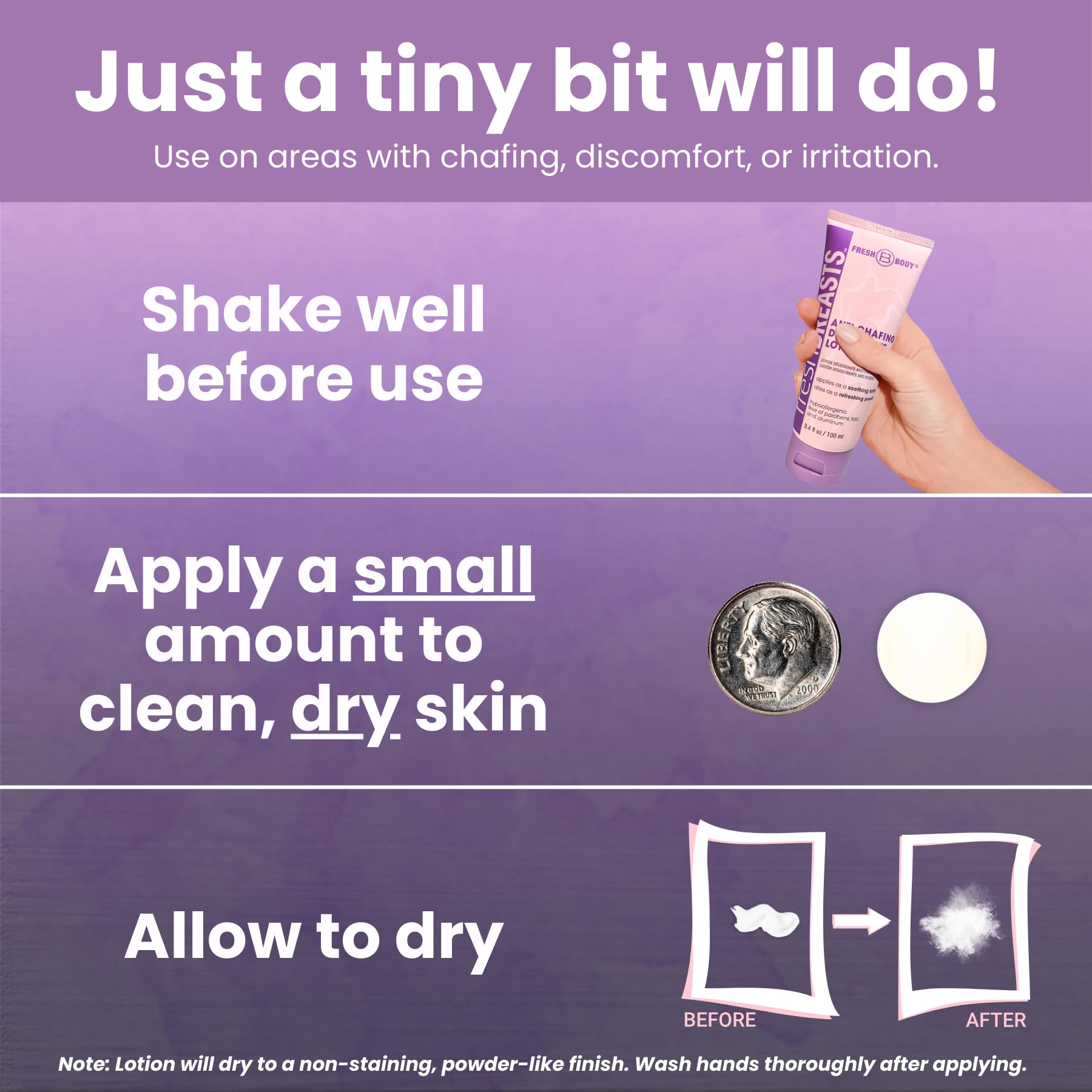 Travel-friendly 3-4oz bottle highlights on-the-go size.